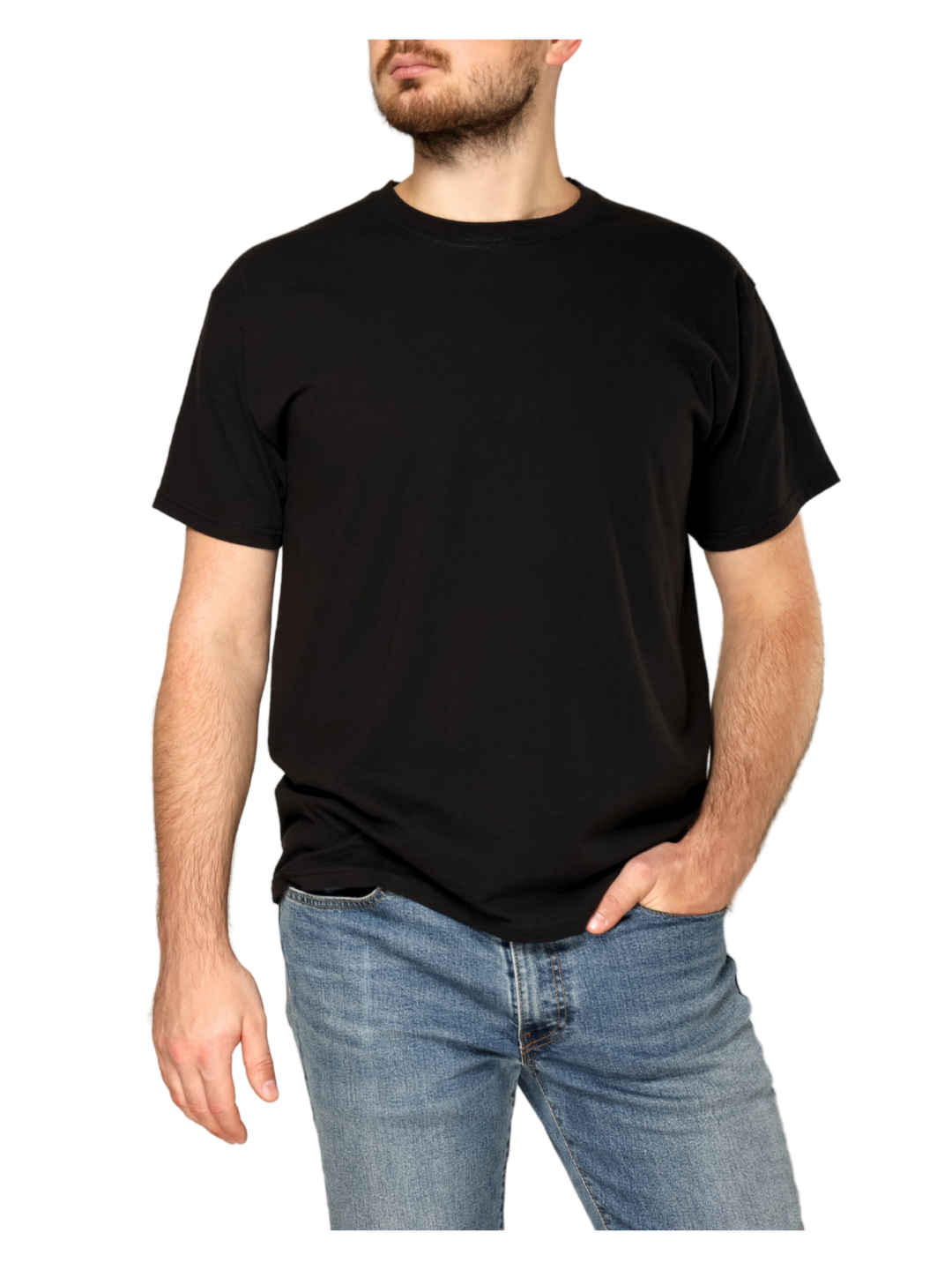 Men's Classic Black Round Neck T-Shirt