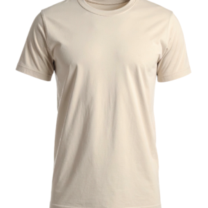 Men’s Minimalist Solid Crew Neck T-Shirt – Cream Beige