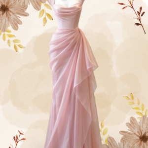 Baby Pink Draped Saree Gown